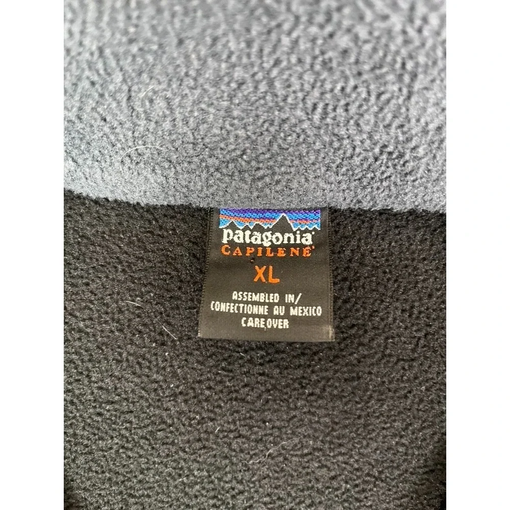 Patagonia Capilene Black Fleece 1/4 zip Polyester Long‎ Sleeve High Neck Size Xl